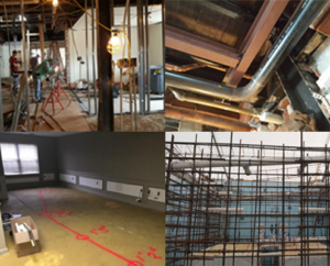 Collage of commercial jobsites from Arthur Duhaime experience