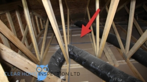 Missing insulation caught by home inspector on a new construction home