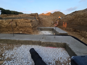 Newly poured footer before the foundations wall is poured