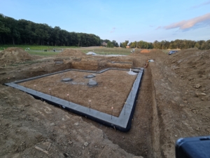 Concrete footers before the foundation walls are poured