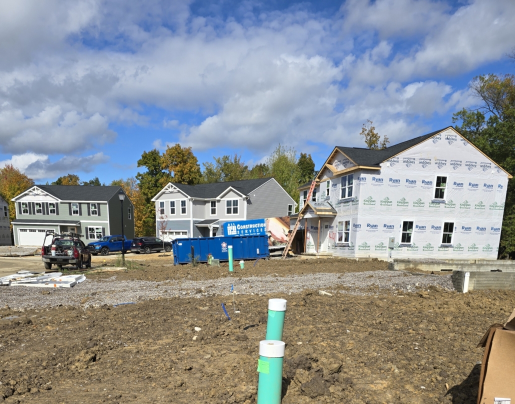 Northeast Ohio homes during different phases of construction