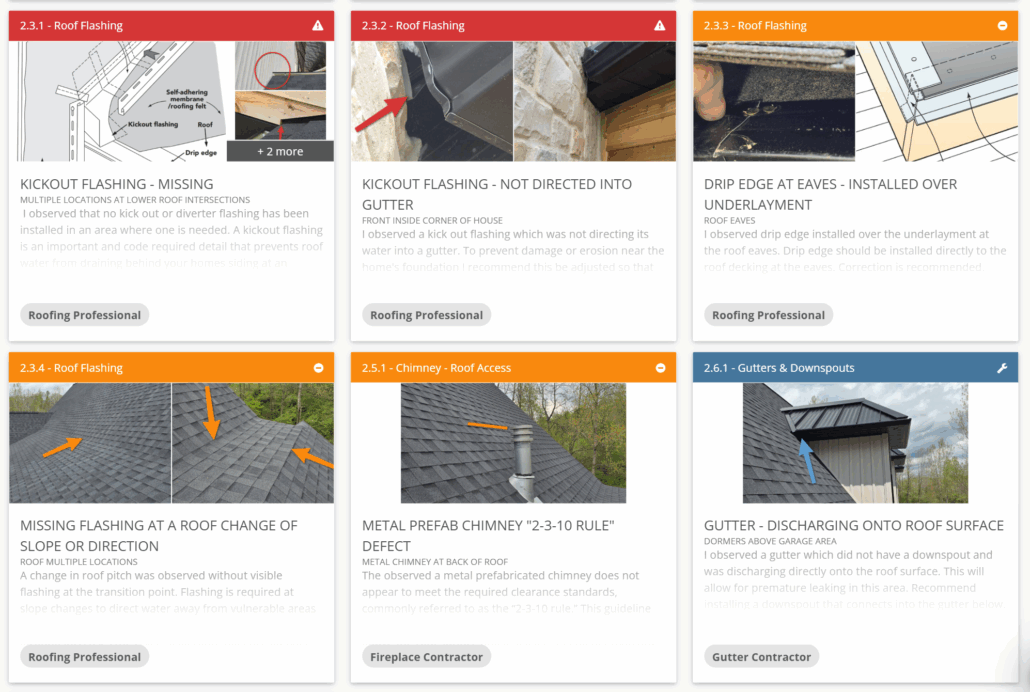 Snapshot of a New Construction home inspection report from Clear Home Inspection ltd